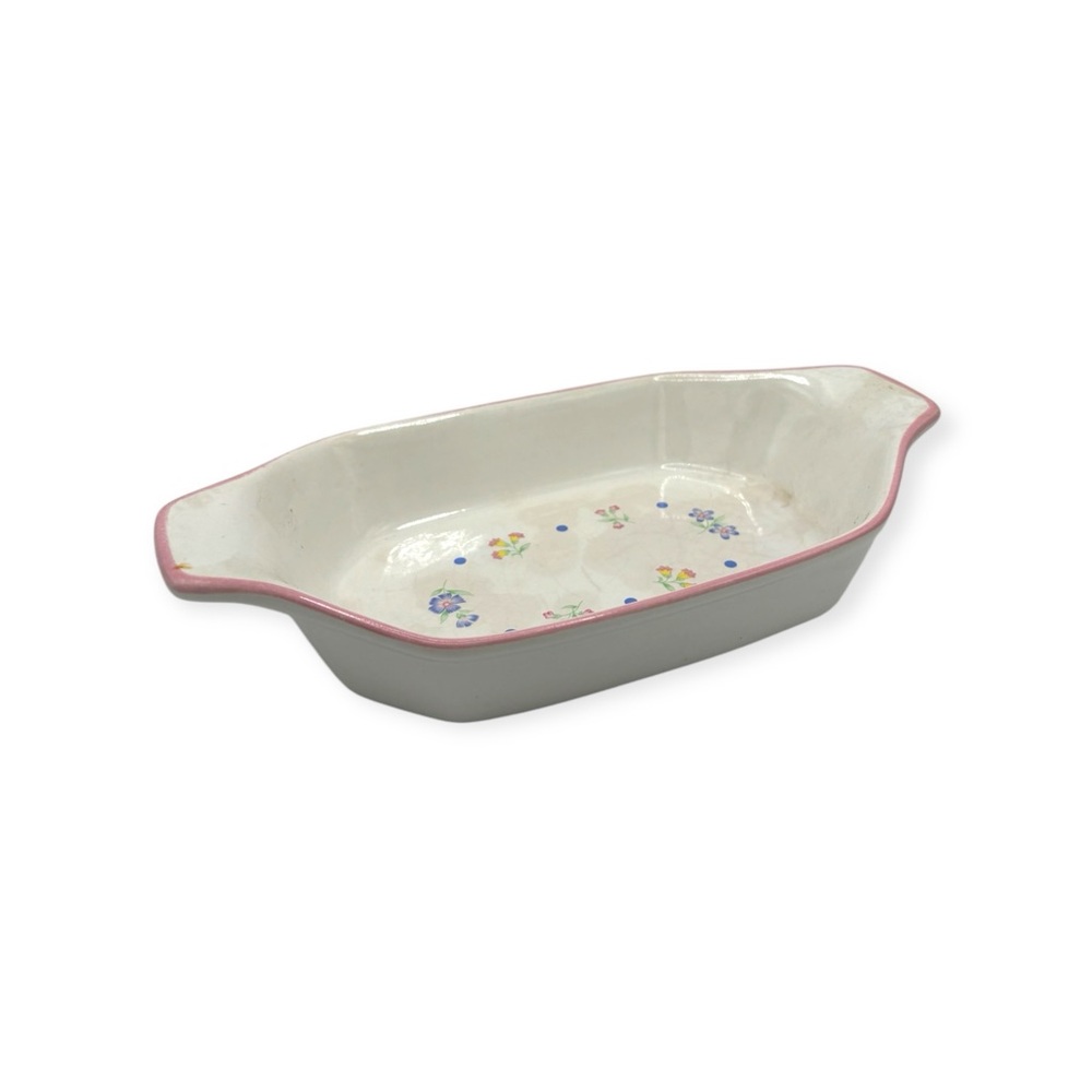 Baking Dish Victorian Flowers by Sarma Studios Japan GUC, Retired, Vintage